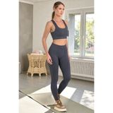 Leepsy Kadın Gri İz Bırakmayan Esnek Toparlayıcı Sporcu Fitilli Spor Tayt Ve Bralet Alt Üst Takım