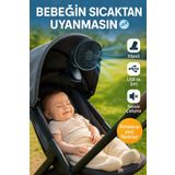 LEERFEI Bebek Arabası Klipsi Tutamaçlı Fan Şarjlı Vantilatör Mini Taşınabilir 3 Kademeli Usb Pervane