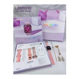 LEERFEI G-21 MİNİ PLUS FULL SET KADIN AKILLI SAATİ 4 KORDON + BİLEKLİK KOLYE KÜPE HEDİYELİ