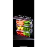 Lees home Leeshome Kapaklı Büyük Tall Clear Buzdolabı & Dolap Içi Düzenleyici Organizer 3 Adet