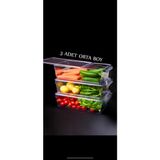Lees home Leeshome Kapaklı Orta Tall Clear Buzdolabı & Dolap Içi Düzenleyici Organizer 3 Adet