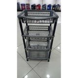 LeesHome 4 Katlı Gri Kare Plastik Sebzelik