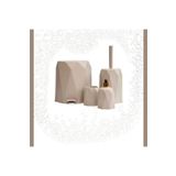 LeesHome 4'lü Krem Banyo Seti Plastik 5 Lt Çöp Kovası Tuvalet Fırçası Lavabo Takımı 4lü