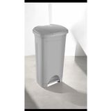 LeesHome 50 Lt Slim Pedallı Plastik Çöp Kovası GRİ Kapaklı 65X35X43 CM