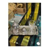 LeesHome Damat Kahvesi Tepsisi - Üzerindekiler Dahil Fincan Takımı Gümüş1
