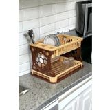 LeesHome Iki Katlı Modüler Kahve Bulaşık Sepeti/bulaşıklık/ Tabaklık