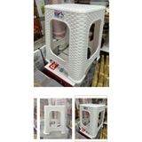 LeesHome Rattan Beyaz Büyük Plastik Tabure