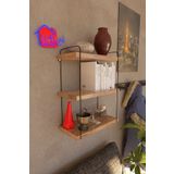 LEFİEV LEFİ EV Metal Ayaklı Duvar Rafı, 3 Katlı Duvar Rafı, Kitaplık, Saksılık, Banyo, Mutfak, Salon,