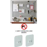 LEFİEV Tel Fotoğraf Askısı Metal Pano Duvar Askılığı Notluk 2 Adet Yapışkanlı Askı hediyeli