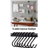 LEFİEV Tel Fotoğraf Askısı Tel Askılık Metal Pano Duvar Askılığı Notluk 5 ADET S KANCA HEDİYELİ