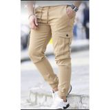 LEFNY COLLECTİON Erkek Camel Kaliteli Pamuklu Esnek Kargo Cepli Ve Beli Lastikli Jogger Pantolon