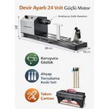 Lefs & Öztürk Lefs&öztürk 24 Volt Devir Ayarlı Çelik Mandrenli Hobi Torna Makinesi