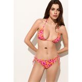 LEFTIES Çiçek desenli üçgen bikini üstü