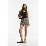 LEFTIES Leopar desenli denim şort etek