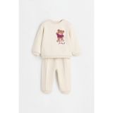 LEFTIES Süet detaylı uzun kollu bisiklet yaka sweatshirt ve pantolon seti