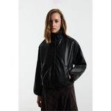 LEFTIES Suni deri crop bomber ceket