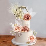 LEFUBABY 26 ADET Boho Ahşap Oh Bebek Kek Üstü Çiçekler Toplar Pasta Üstü Süslemeler Bebek Duş Dekorasyonları Boho Bebek Duşu Yenidoğan Doğum Günü Düğün Cinsiyet Açıklama Pasta Süslemeleri