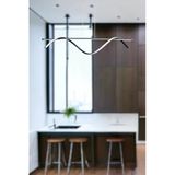 Legacy Eclipse Modern Tasarım Siyah Renk Beyaz Ledli Cafe - Mutfak - Salon 2 Li LED Avize