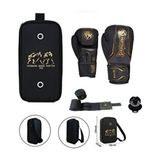 Legacy Kick Boks Eldiveni Boks Eldiveni Muay Thai Eldiveni 3'lü Set ve Eldiven Taşıma Çantalı - Siyah - 10 oz
