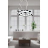 LEGACY Rings Modern Tasarım Gri Renk - Yatak Odası - Salon - Çocuk Odası - Mutfak Beyaz Led 3 Lü Avize Gri 40 x 40