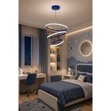 Legacy Rings Modern Tasarım Mavi Renk - Yatak Odası - Salon -Çocuk Odası - Mutfak Beyaz LED 3 Lü Avize