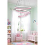 LEGACY Rings Modern Tasarım - Yatak Odası - Salon - Çocuk Odası - Mutfak Beyaz Led 3 Lü Avize (Pembe)