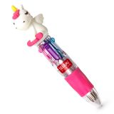 Legami - Mini tükenmez kalem, 4 renk, Mini Magic Rainbow, 2,3 x 10 cm, mürekkep 4 renk, yeşil, açık mavi, mor, pembe, uç 1 mm, ergonomik silikon sap