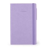 Legami - Not Defteri, Kareli, Medium, 192 Sayfa, Yumuşak PU Cilt, FSC® Sertifikalı Kağıt, Fildişi Kağıt, 90 g/m², Aylık Planlayıcı, Adres Defteri, Yer İşareti, 13 x 21 cm, Renk Lavanta