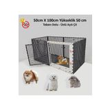 Leganest 50cm X 100cm Yükseklik 50cm Tabanı Dolu Üstü Açık Köpek, Kedi, Tavşan, Eğitim, Oyun Çiti, Kafesi