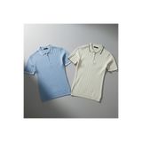legends butik Erkek Fitilli Triko Polo Yaka Tişört 2’li Set – Terletmeyen Pamuklu Yazlık Likralı