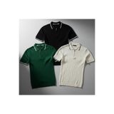 legends butik Erkek Fitilli Triko Polo Yaka Tişört 3’lü Set – Terletmeyen Pamuklu Yazlık Likralı