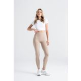 Leggfly Kadın Sporcu Tayt Açık Vizon Renkli, Yüksek Bel Toparlayıcı Dar Paça Slim Fit
