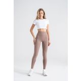 Leggfly Kadın Sporcu Tayt – Koyu Vizon Renkli, Yüksek Bel Toparlayıcı, Dar Paça Slim Fit