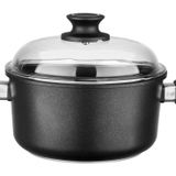 Leggno Blk2222dt024 Döküm Derin Tencere 24 Cm,Pyrex Kapak
