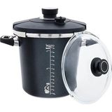 Leggno BLK2383PC6STN Siyah Düdüklü Tencere Seti -Döküm - 5,5 L