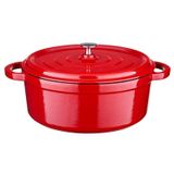 Leggno Gourmet Flame Kırmızı 24 cm Demir Döküm Derin Tencere