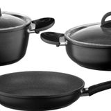 Leggno NEO2121SETS05 5 Parça Granit Set (22cm Derin Tencere-26cm Sığ Tencere-26cm Tava)