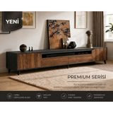 Legno Premium 180cm Modern Tv Ünitesi Ant-cvz Antrasit - Ceviz