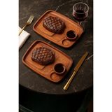 Legnoa Ahşap ( 1.sınıf Kalite Kayın Ağacı ) 2 Adet Servis Tabağı, Sunum Tabağı, Yemek Tabağı 35X25CM