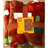 LEGO 5008992 Sherpa-Backed Throw Battaniye - Yeşil - Beyaz - Kırmızı - 120 x 150 cm
