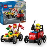 Lego 60458 70 Parça City Pizza Arabası İtfaiye Kamyonuna Karşı Yarış Arabası Oyuncak Seti