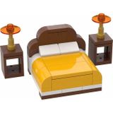 LEGO Aksesuar Moc Custom Minifigür Modular Building Bina Sarı Büyük Yatak Şifonyer