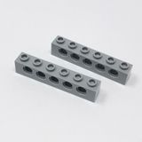 LEGO Aksesuar MOC Custom Technic Brick 1 x 6 Pin Delikli Açık Gri Tuğla