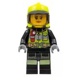 Lego CTY1371 Fire Female Reflective Stripes With Utility Belt and Flashlight Mini Figür