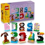 Lego Doğum Günü Rakamları 40807 – 6 Yaş Üzeri Çocuklar İçin Hayvanlı Masa Ve Köpek, Ördek, Yengeç, Horoz, Flamingo Ve Timsah Pasta Süs