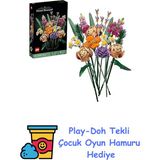 LEGO Icons Çiçek Buketi, Yapay Çiçekler, Yetişkinler Için Yapım Seti, Dekoratif Ev Aksesuarları, Kadınlar ve Erkekler Için Hediye Önerisi, Eşe Hediye Önerisi, Botanik + Play-Doh Oyun Hamuru