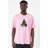 Lego Man Christmas Pembe Erkek Oversize Tshirt
