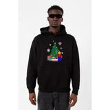 Lego Man Christmas Siyah Erkek 3İp Kapşonlu Sweatshirt