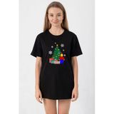 Lego Man Christmas Siyah Kadın Oversize Tshirt