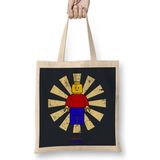 LEGO Man Retro Japanese Bez Çanta Uzun Saplı - Açık Bej - 40 X 40
